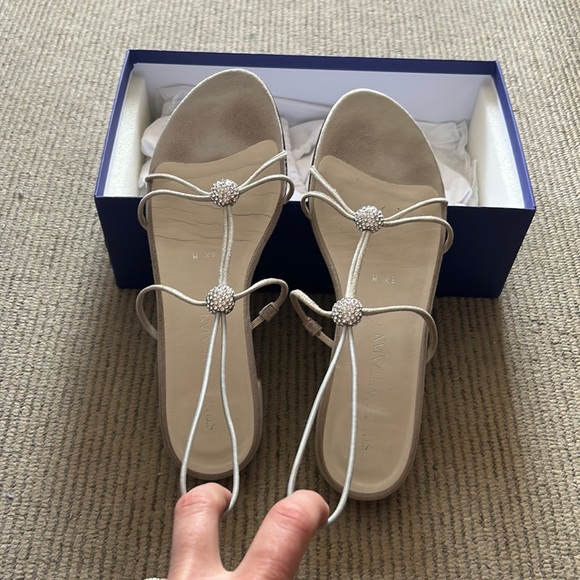 Stuart weitzman - silver crystal sandals/flat - Picture 2 of 9